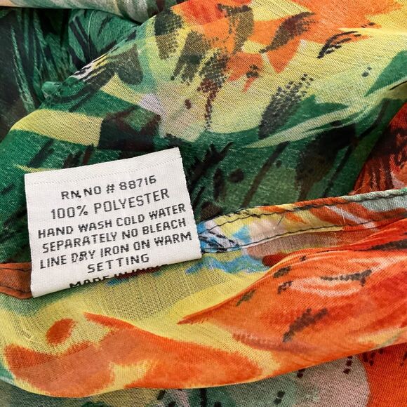 Sunflower simi sheer blouse top cover Women’s OS Chiffon Floral drawstring waist - Picture 5 of 10